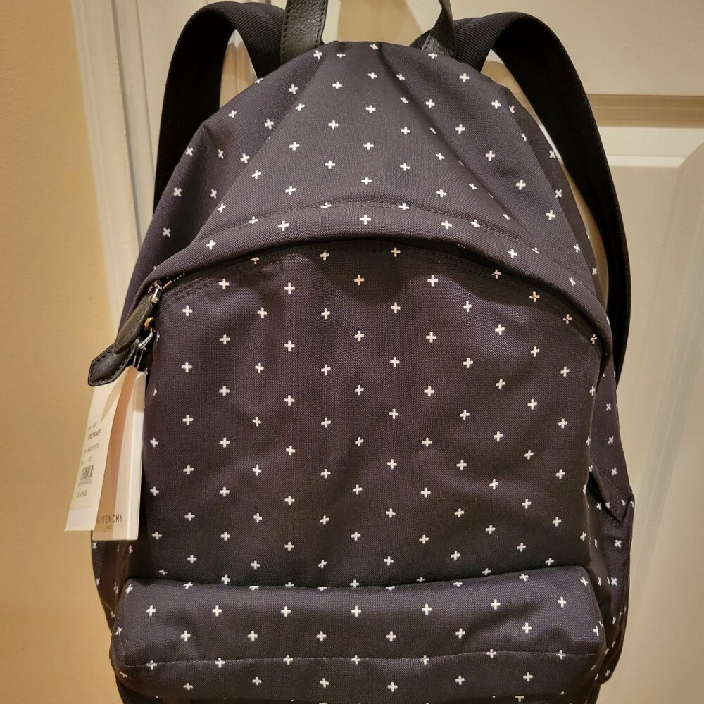 Givenchy back pack- large 15x17x 6 black and white